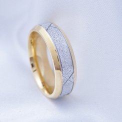 Zlacený prsten z chirurgické oceli vel. 49,52