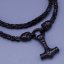 Luxusní černý pánský řetízek z chirurgické oceli - Thorovo kladivo, lebka