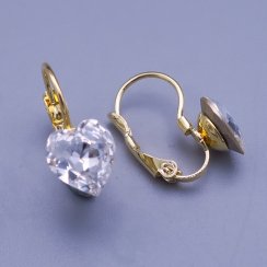 Swarovski elegantní dámská srdíčková souprava z pozlacené chirurgické oceli