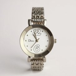 Dámske celokovové hodinky s jemným bielym ciferníkom