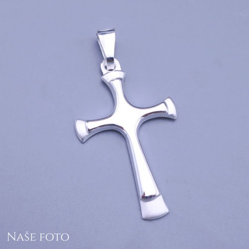 Krásný stříbrný přívěsek na řetízek - kříž