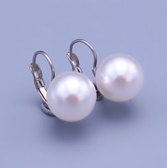 Náušnice Swarosvki Perle white velikosti 8mm, 10mm, 12mm