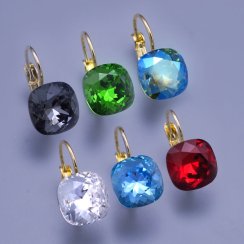 Náušnice Swarovski kostky 10mm výběr barev
