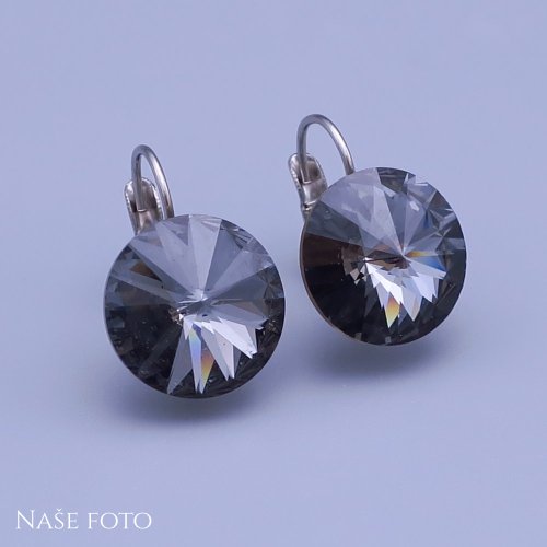 Náušnice Swarovski-rivoli 14mm výber farieb