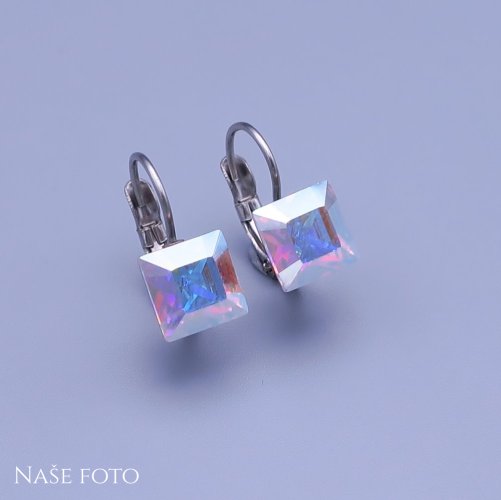 Náušnice Swarovski kostky 8 mm výběr barev