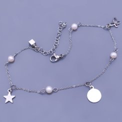 Retiazka na členok z chirurgickej ocele s príveskami