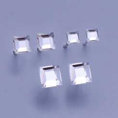 Náušnice Swarovski štvorčeky 3mm, 4mm, 6mm