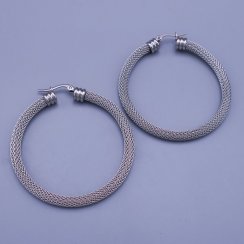 Moderné dámske kruhové náušnice z chirurgickej ocele - "drôtený" motív