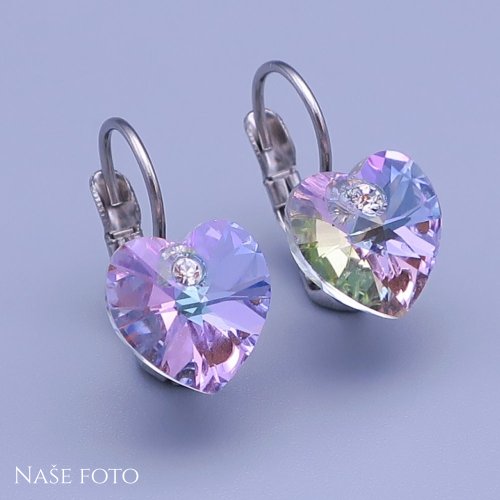 Dětské náušnice Swarovski srdíčka 10mm výběr barev