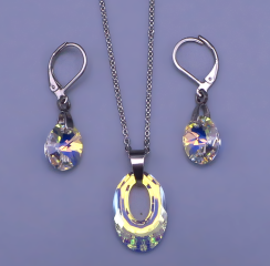 Swarovski souprava Oval Crystal AB