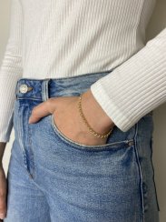 Pozlátený náramok z chirurgickej ocele 5mm