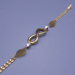 Pozlátený náramok Infinity Crystal