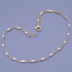 Pozlacený náramek oválky z chirurgické oceli