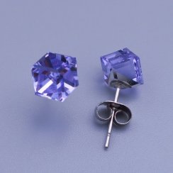 Náušnice swaroski 3D kostky 6mm - Výběr barev