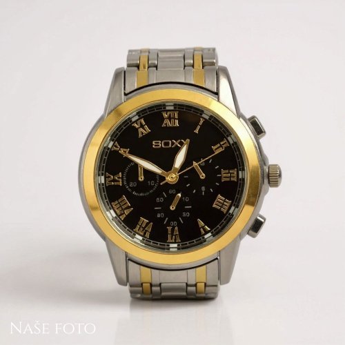 Pánské celokovové hodinky Silver–Gold Black