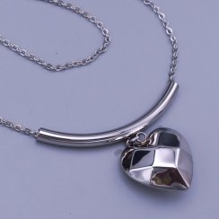 Přívěsek z chirurgické oceli - Srdíčko 20mm s řetízkem