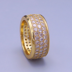 Zlatý hip hop prsteň Classic Ice – unisex