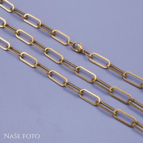 Zlacený řetízek UNISEX ve stylu řetězu z chirurgické oceli