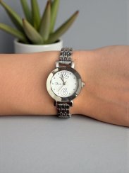 Dámske celokovové hodinky s jemným bielym ciferníkom